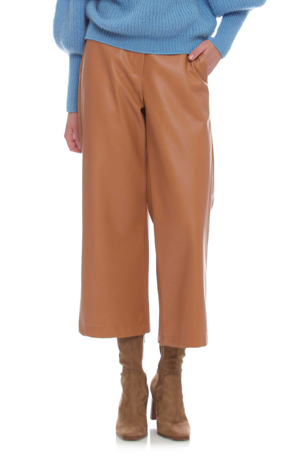 Wide-legged faux leather trousers - Trousers LAIRINN