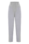 Straight ribbed trousers with concealed fastening - Trousers CERNITH