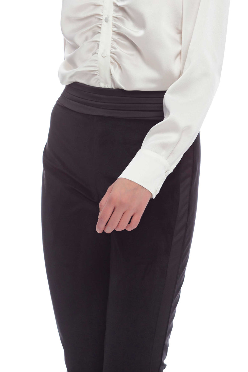 Pantalon droit à ceinture plissée - Pantalon ARSENIC