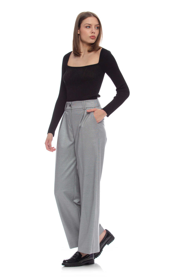 Refined palazzo trousers in a shimmering viscose blend - Trousers SELENA
