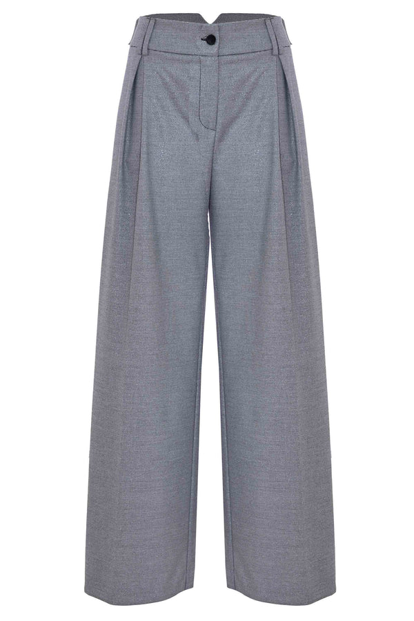 Refined palazzo trousers in a shimmering viscose blend - Trousers SELENA