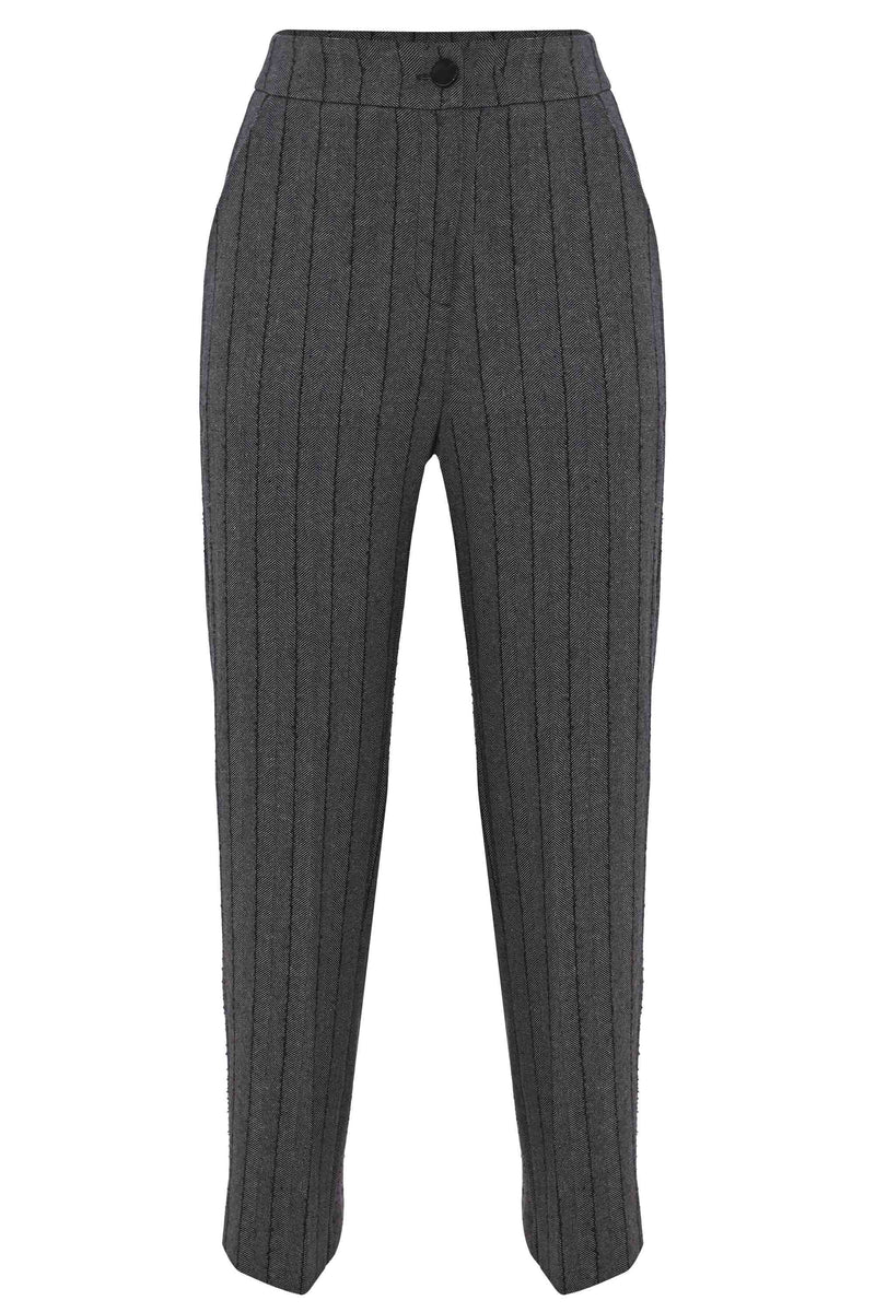 Straight trousers with striped pattern - Trousers ATHENA