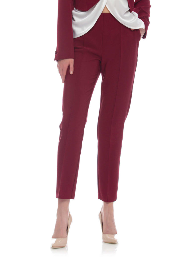 Straight trousers with ribbing and concealed fastening - Trousers CLIO