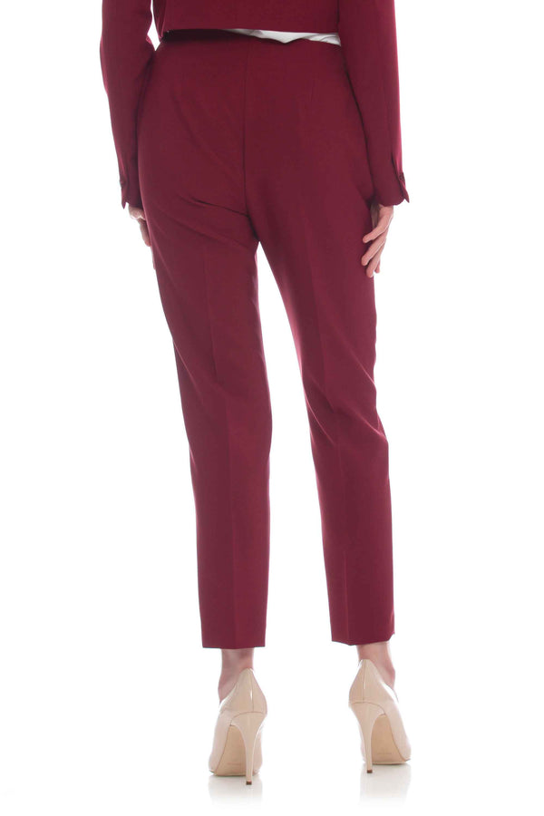 Straight trousers with ribbing and concealed fastening - Trousers CLIO