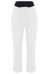 Straight trousers with contrasting yoke - Trousers CLIZIA