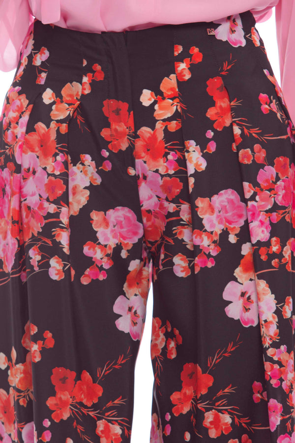 Floral palazzo trousers - Trousers CLAUDIE