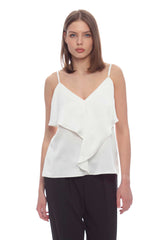 Elegant flared top with ruffles - Top ABBY