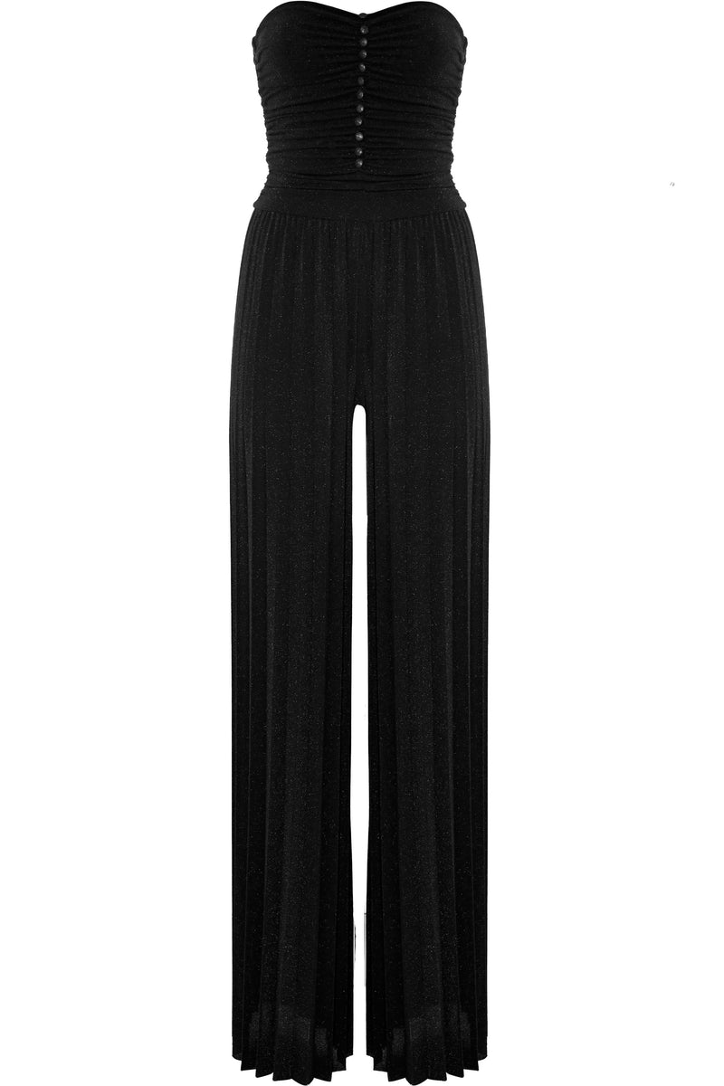 Shimmering viscose jumpsuit with pleated trousers - Jumpsuit GIGLIOLA