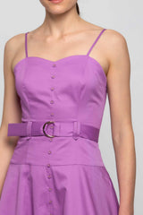 Midi dress with a belt at the waist - Dress ADTHA