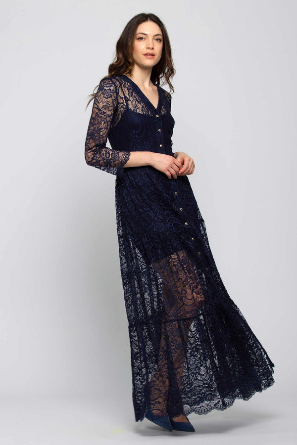 Long dress with lace details - Dress BAINA