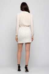 Shirt dress with tartan skirt - Dress BAJUS