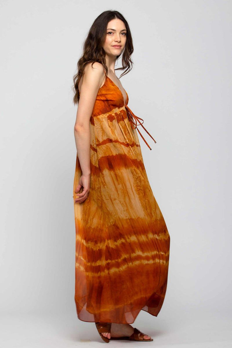 Long viscose and polyamide dress - Dress ECLETIC
