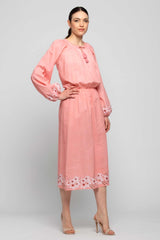 Viscose and linen dress - Dress YEMAR