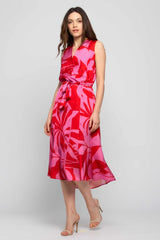 Long sleeveless dress with a two-tone pattern - Dress GLAEOLA