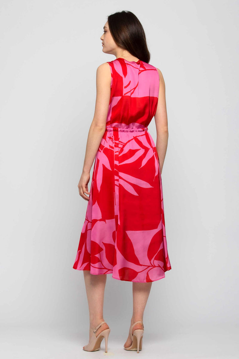 Long sleeveless dress with a two-tone pattern - Dress GLAEOLA