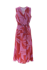 Long sleeveless dress with a two-tone pattern - Dress GLAEOLA