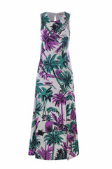 Palm tree and pineapple print dress - Dress ETHLEN