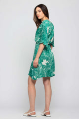 Viscose dress with a pattern of flowers and foliage - Dress TINSHARA