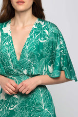 Viscose dress with a pattern of flowers and foliage - Dress TINSHARA