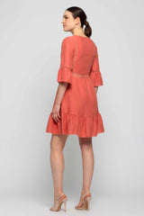 Boho dress with lace inserts - Dress DRULNIR