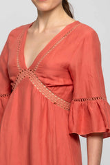 Boho dress with lace inserts - Dress DRULNIR