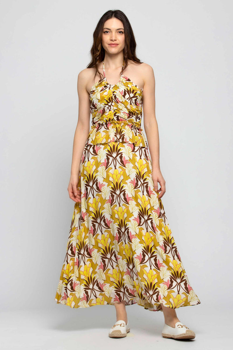 Long floral viscose dress - Dress LOSAMOR