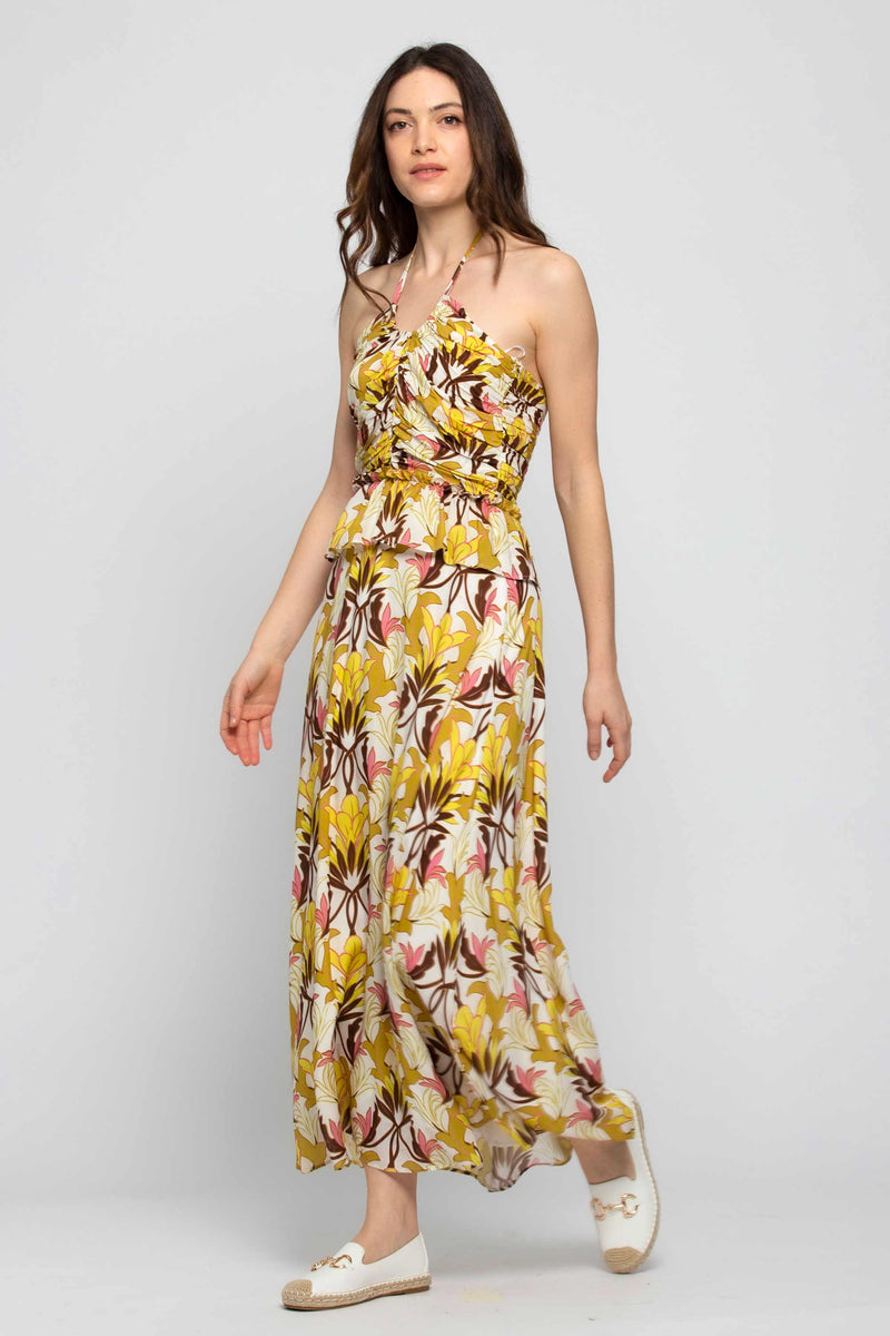Long floral viscose dress - Dress LOSAMOR