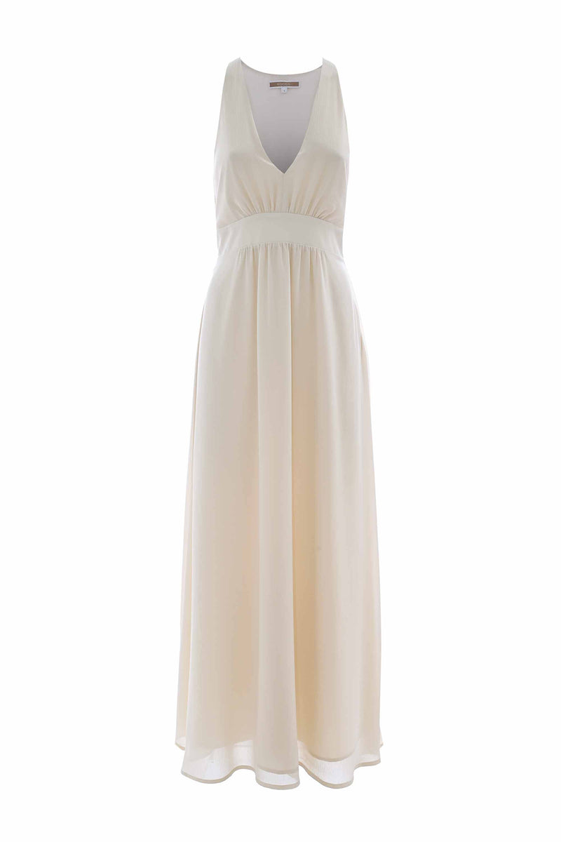 Robe longue avec col en V - Robe MAEALLE