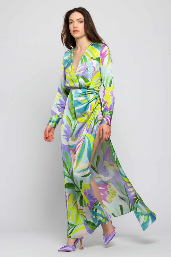 Patterned dress with a slit - Dress JOHAMA