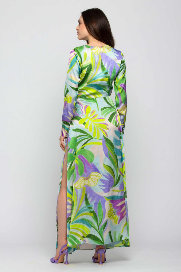 Patterned dress with a slit - Dress JOHAMA