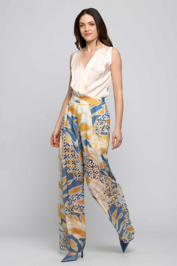Viscose blouse with a crossover neckline - Blouse GAYLAR