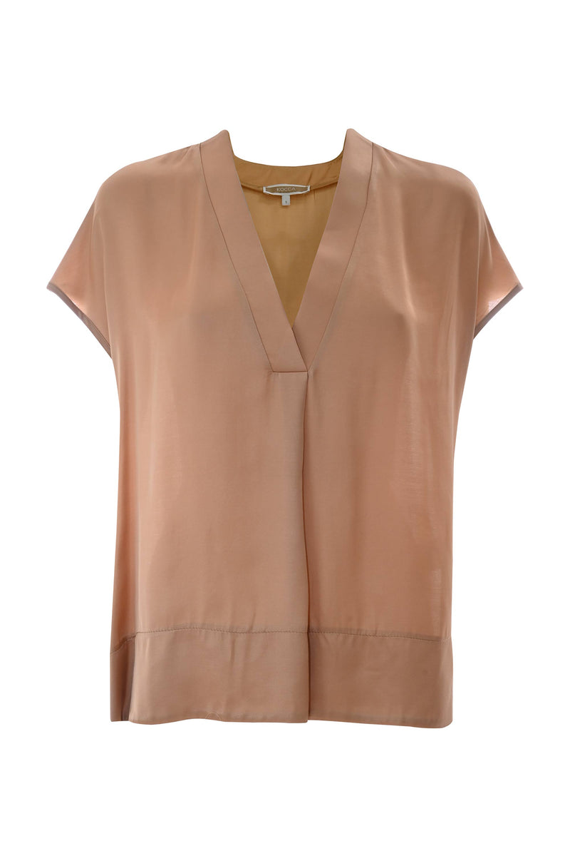 Viscose V-neck blouse - Blouse EMANN