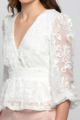 Chemisier en dentelle fleurie - Blouse YUXANNE