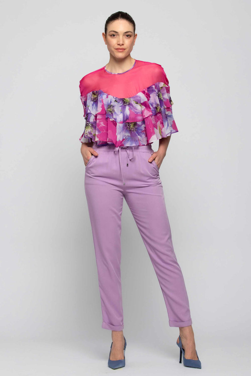 Floral blouse with ruffles - Blouse CIRATH