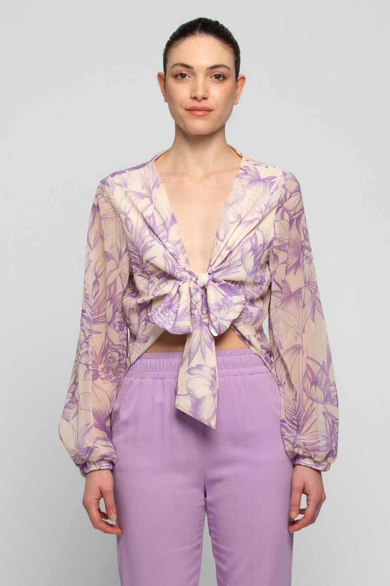 Blusa annodata con fantasia floreale - Blusa BUDDAE
