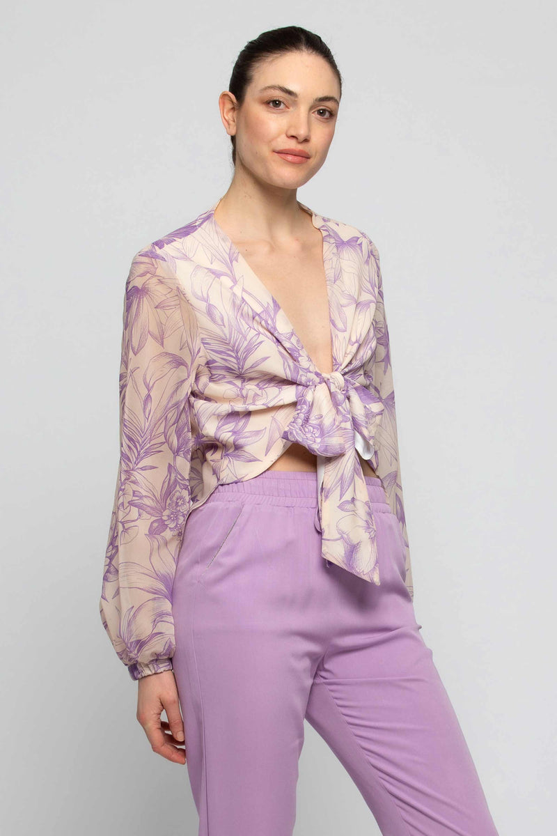 Blusa annodata con fantasia floreale - Blusa BUDDAE