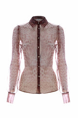 Camicia animalier con profili a contrasto - Camicia BROGA