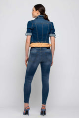Veste courte avec applications - Veste de jeans Applications BAKARI