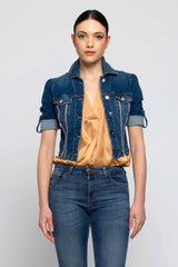 Veste courte avec applications - Veste de jeans Applications BAKARI