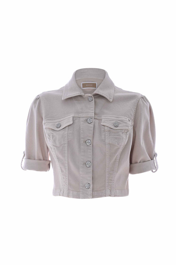 Jacket with appliquéd jewelled buttons - Color Jacket Applications BAKARI