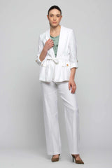 Cotton and linen jacket with rolled-up sleeves - Jacket OBZUM