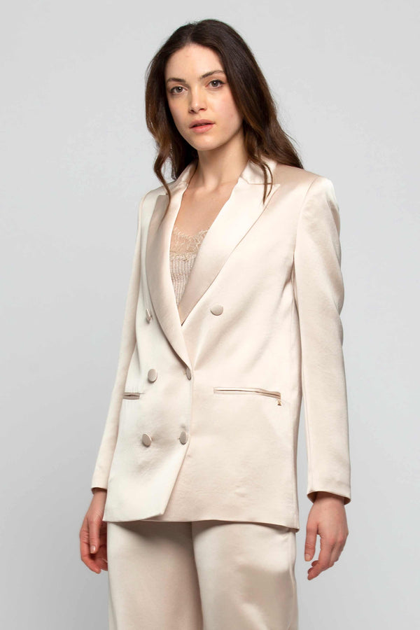 Double-breasted jacket with covered buttons - Jacket MYTOK