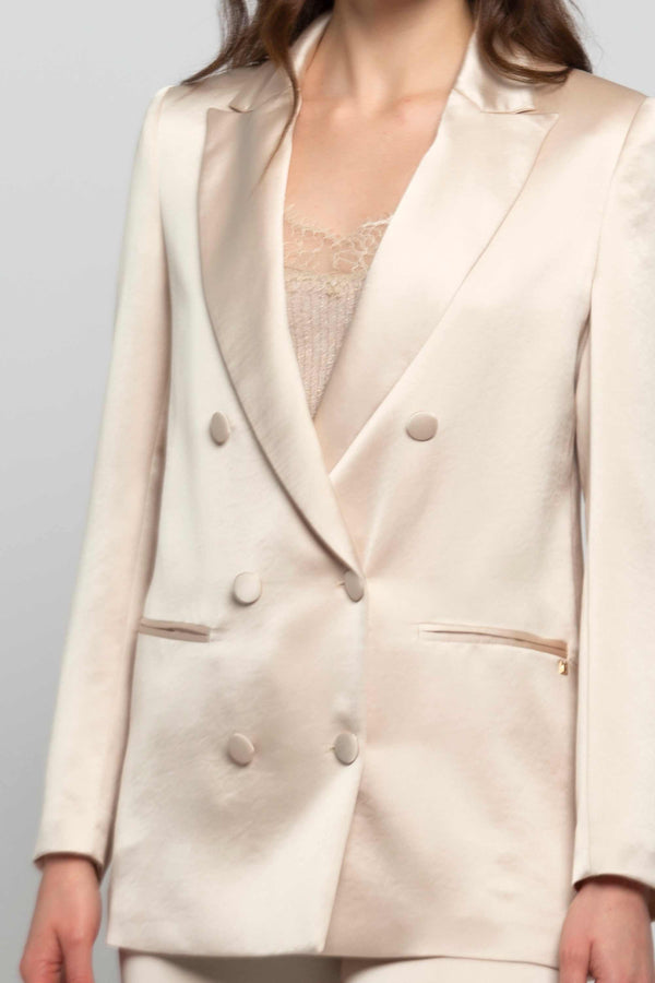Double-breasted jacket with covered buttons - Jacket MYTOK