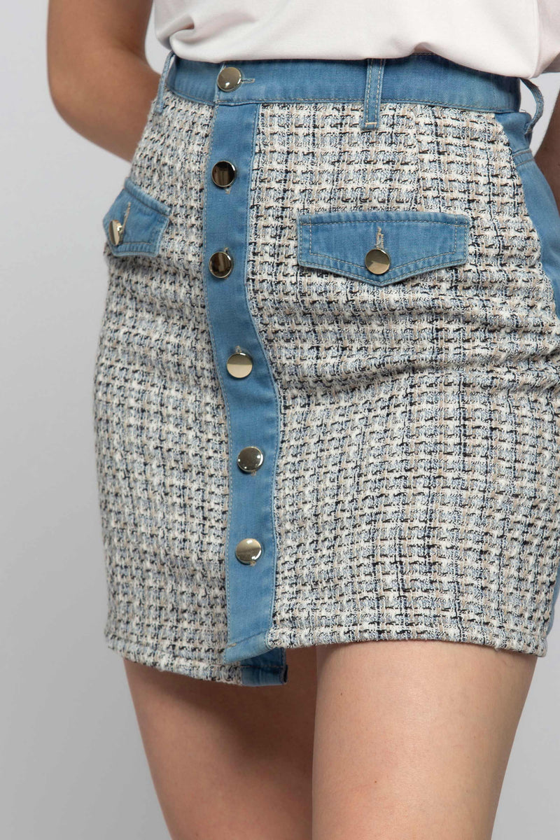 Skirt with denim inserts - Skirt MARAINI