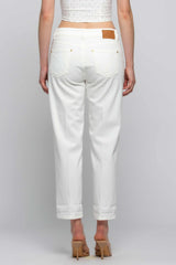 Pantalone in cotone con risvolto - Pantalone Color GRANT