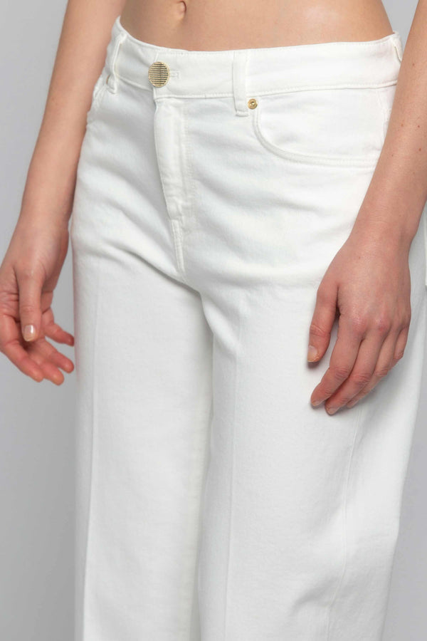 Pantalone in cotone con risvolto - Pantalone Color GRANT
