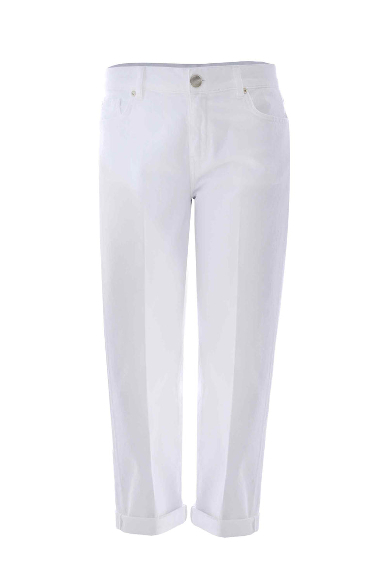 Pantalone in cotone con risvolto - Pantalone Color GRANT
