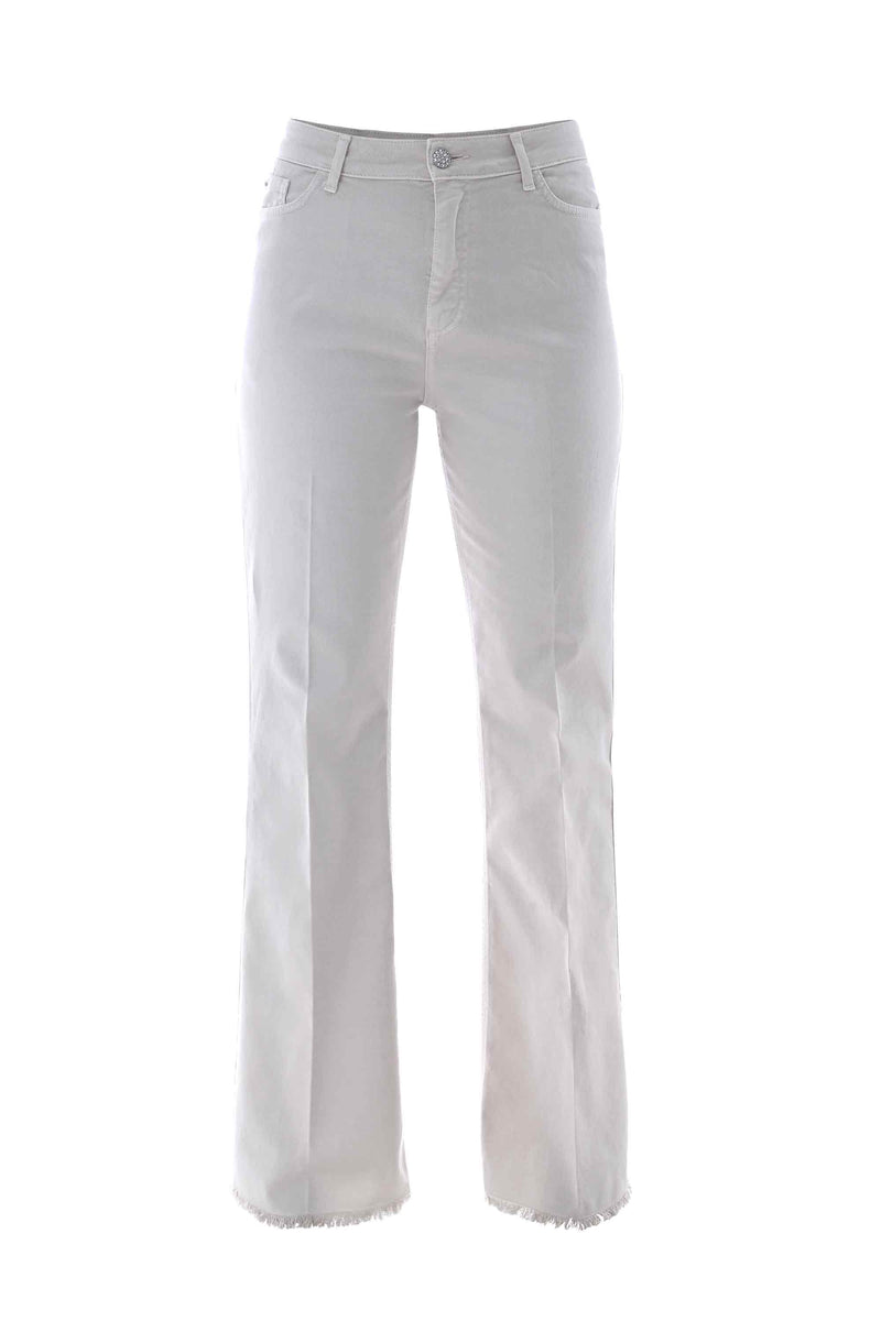 Cotton trousers with a jewelled button - Color Trousers HAMAKAI
