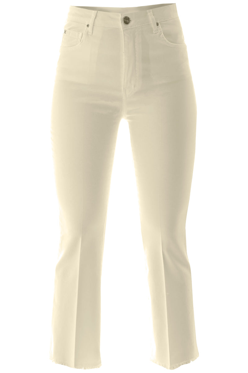 Pantalon en coton avec franges sur l'ourlet - Pantalons Color DALEVI