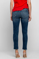 Pantalon en coton et denim avec chaîne - Pantalons Denim AKIMOTO